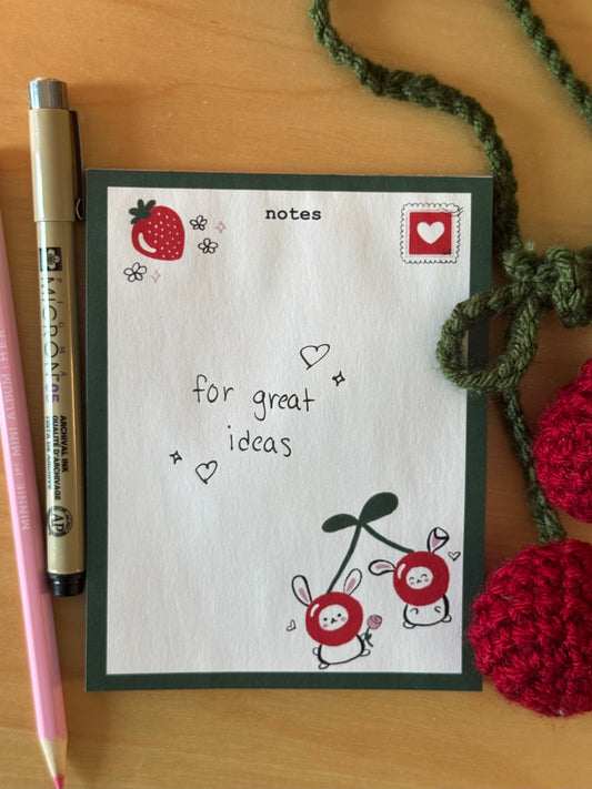Mon & Cherie the Cherry Bunnies Memo Pad